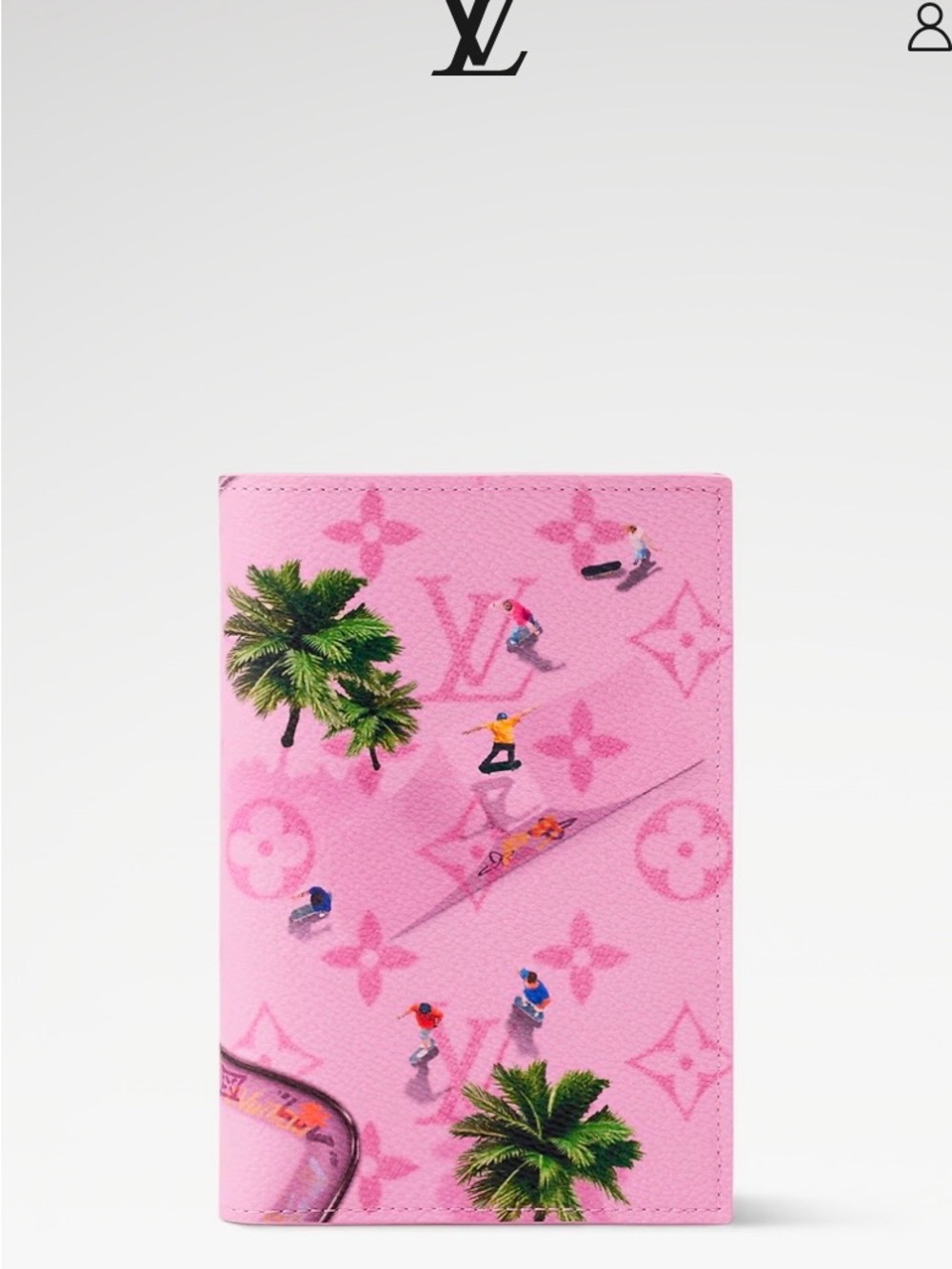Louis Vuitton Pink Monogram Skateboard passport cover - Picture 2 of 9